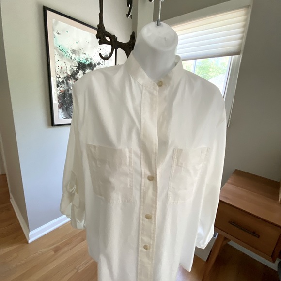 Vince Tops - VINCE OVERSIZED WHITE BLOUSE
